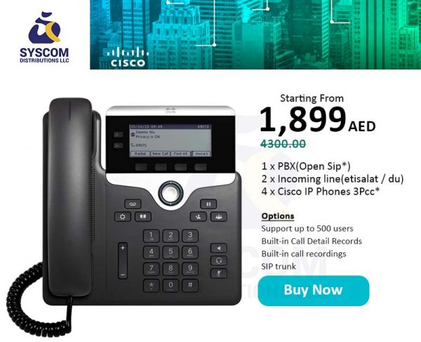 Get your Cisco ip telephony with Open sip starting from 1899 aed