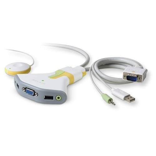 Flip 2-Port KVM Switch with Remote- USB; Audio -F1DG102U