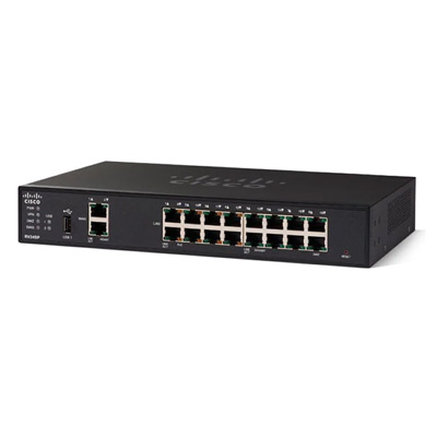 Cisco RV345P Dual WAN Gigabit VPN Router - 16 GbE Ports (8 Ports with PoE)